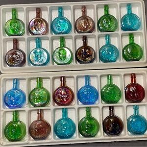 Wheaton Nuline presidential carnival glass decanters